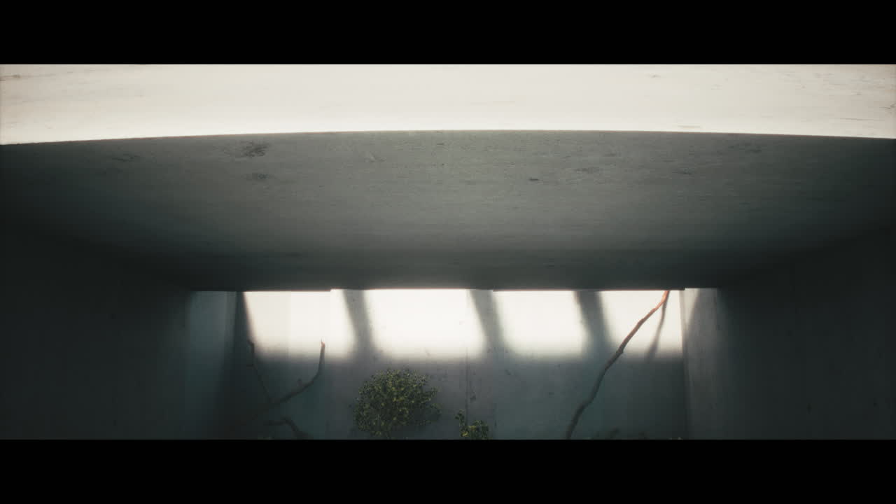 Abstract Concrete Interior with Natural Light