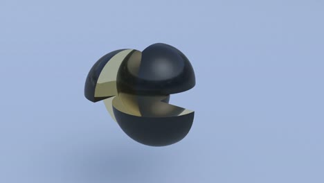 black plastic sphere is assembled from pieces intro able to loop seamless 4k