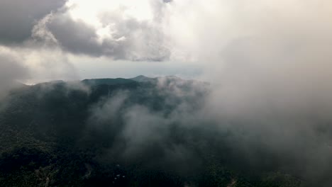 High-white-clouds-on-a-sunny-day-over-the-green-tourist-island-of-Koh-Pha-Ngan