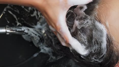 hair washing at salon