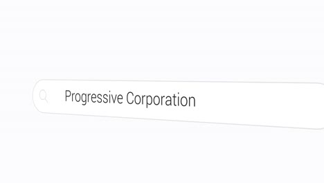 Typing-Progressive-Corporation-on-the-Search-Engine