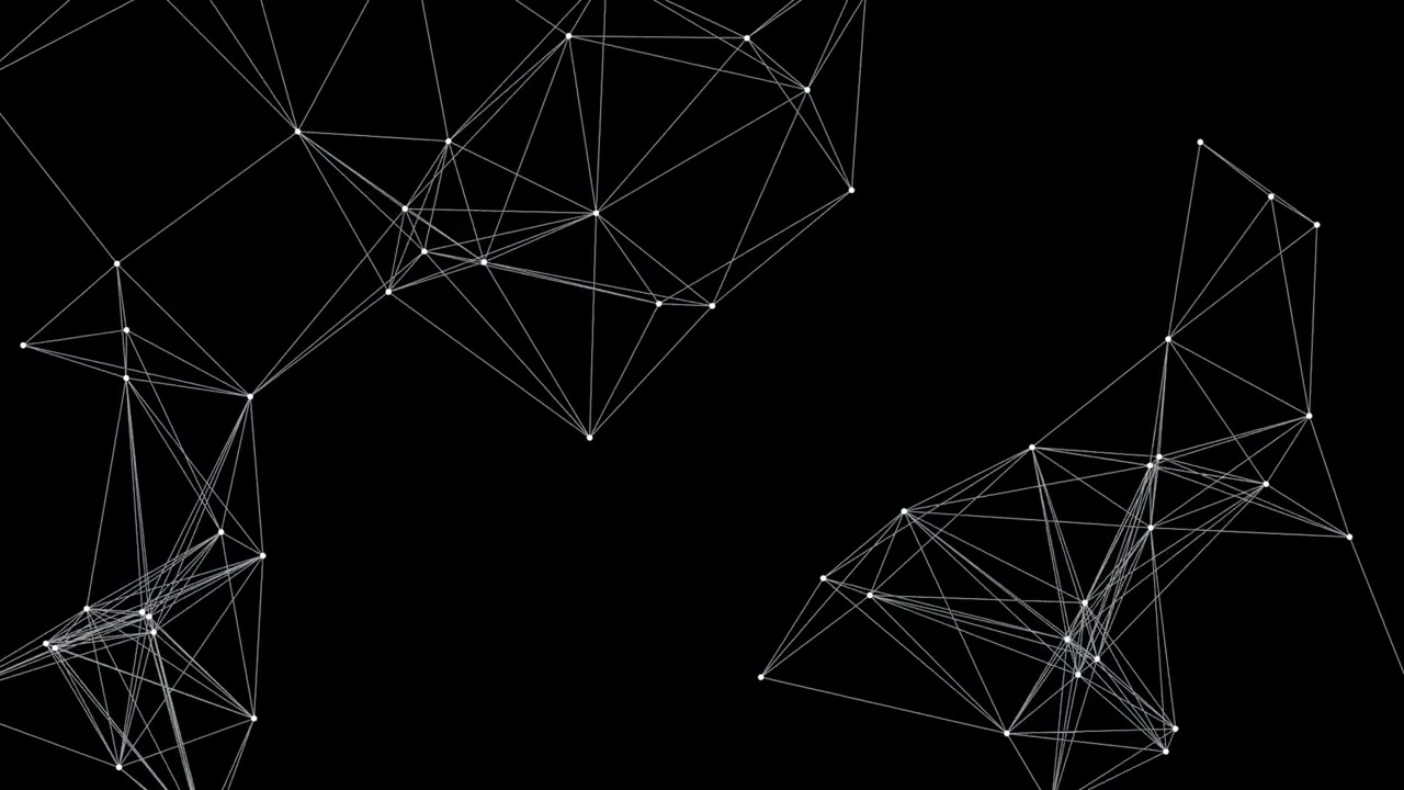 Abstract Network Connection With Moving White Dots and Lines
