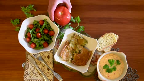 Healthy-mediterranean-cuisine,-three-dishes-concept-for-lunch-or-dinner