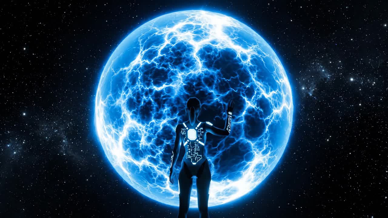 Futuristic Woman in Space