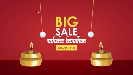 happy raksha bandhan sale lettering with candles