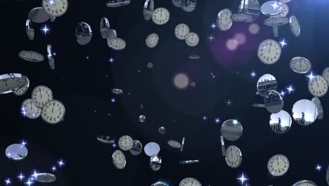 animación de fondo de bucle de partículas de reloj