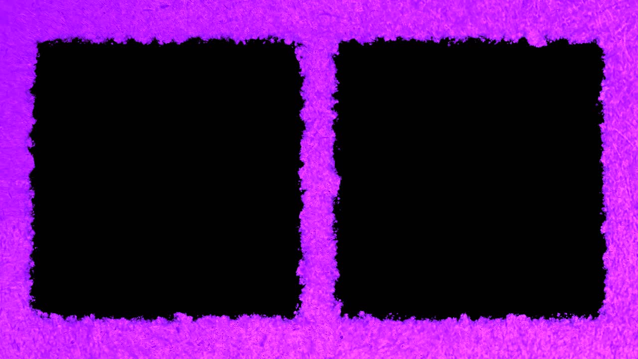 dos cajas negras verticales para video o imagen en video con fondo de papel de textura rosa, listas para la llave de luma
