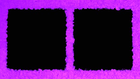 Two-vertical-black-boxes-for-video-or-image-in-video-with-pink-textured-paper-background,-ready-for-luma-key