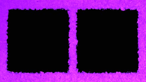 dos cajas negras verticales para video o imagen en video con fondo de papel de textura rosa, listas para la llave de luma