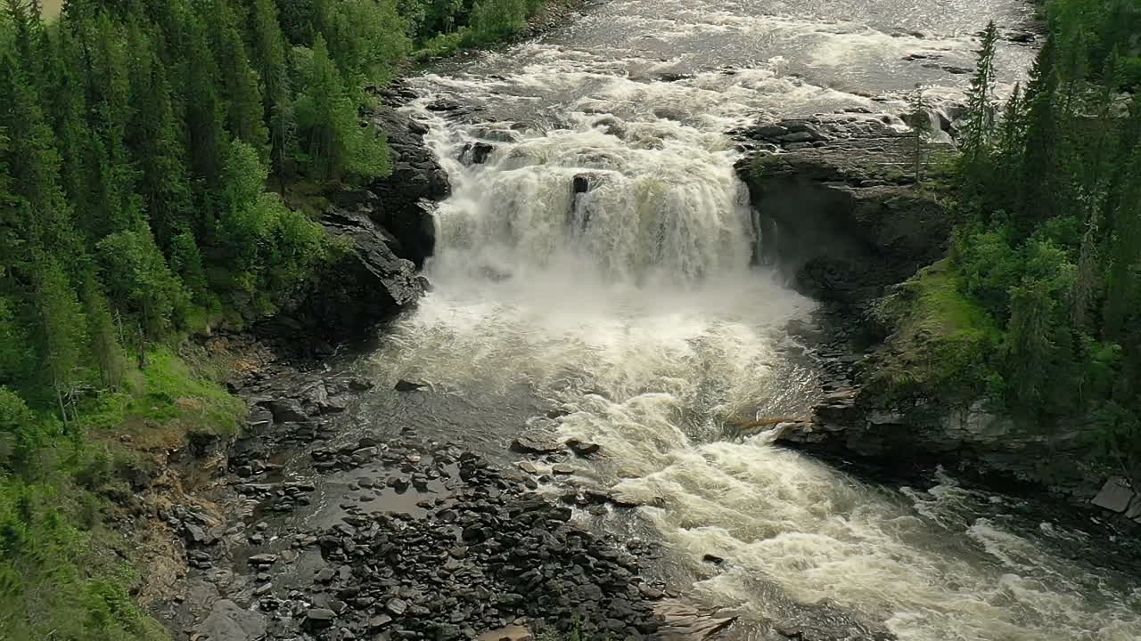 Ristafallet waterfall in the western part of Jamtland is listed as one of the most beautiful waterfalls in Sweden.