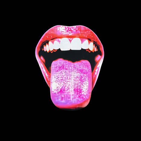 vibrant pop mouth animation isolated asset, transparent 4k video, alpha channel, prores 4444