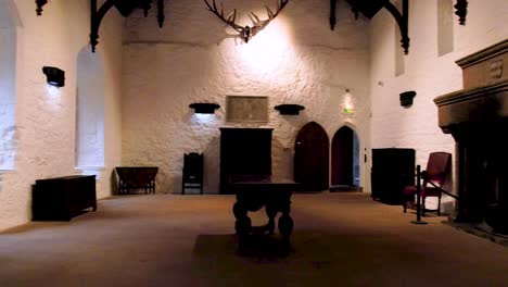 inside cahir castle tipperary ireland where the magnificent banqueting hall is preserved and displayed