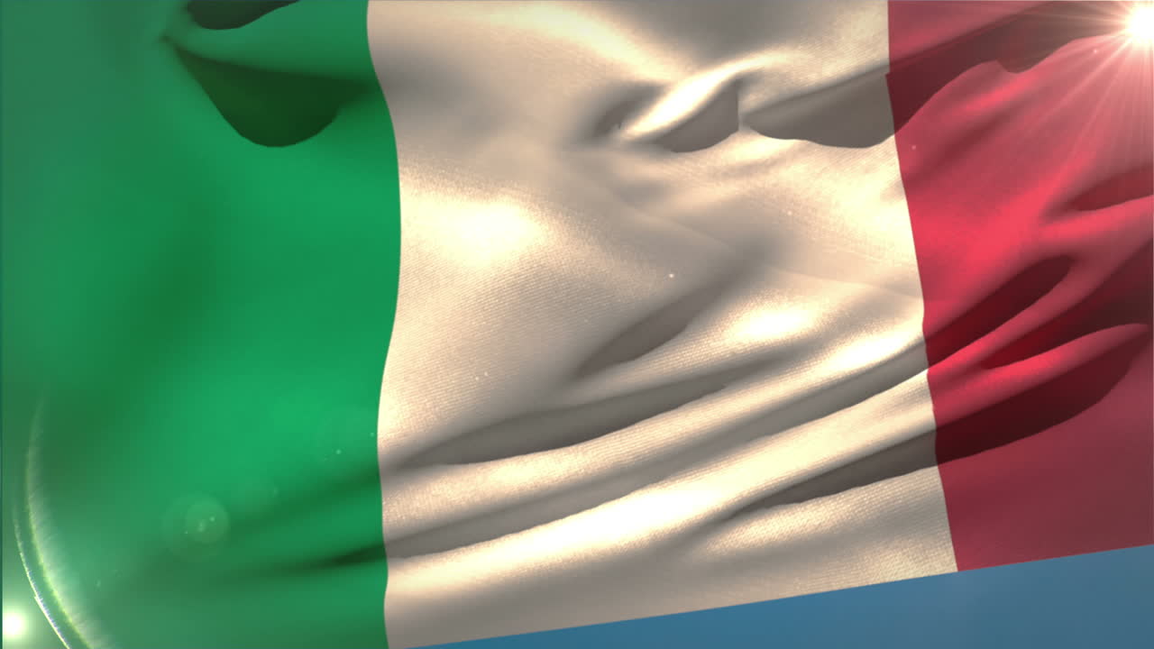 Grande bandiera nazionale italiana che sventola