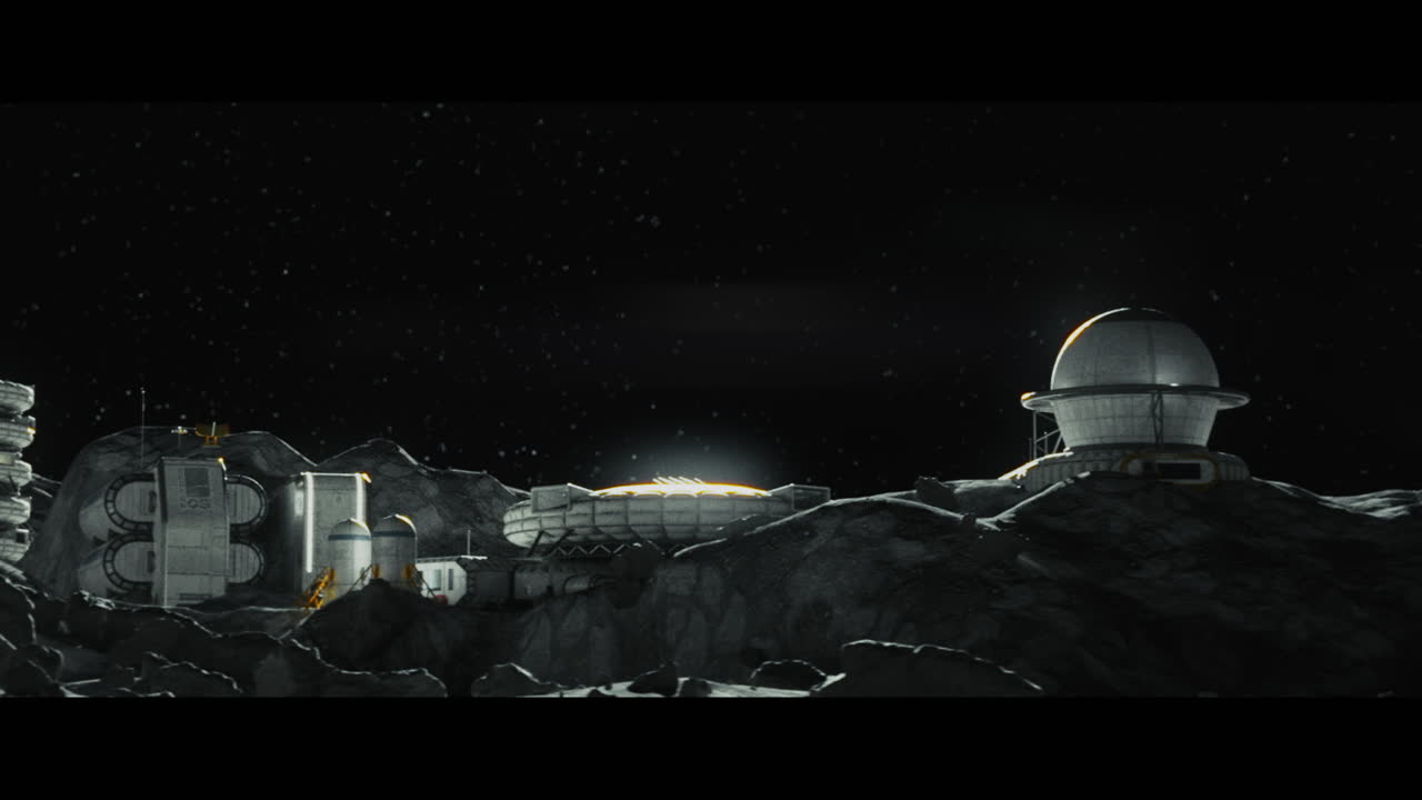 Moon surface with a lunar base