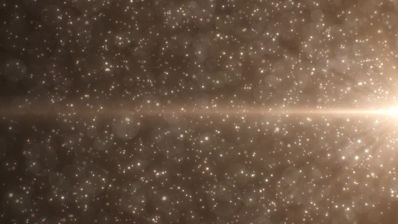 Gold Glow Glitter Particles Shining Light Rays and Soft Bokeh Wedding - 4K Seamless VJ Loop Motion Background Animation