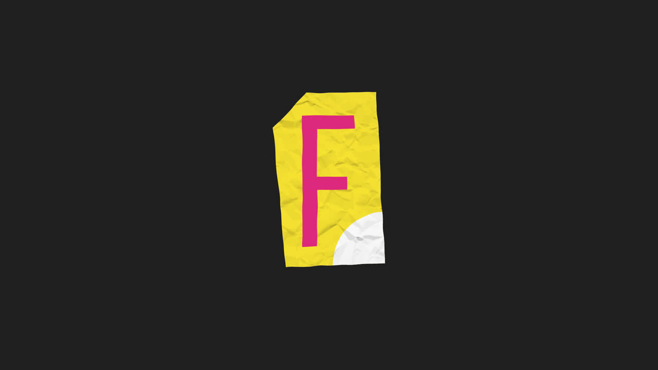 Letter F Made of Crumpled Paper
