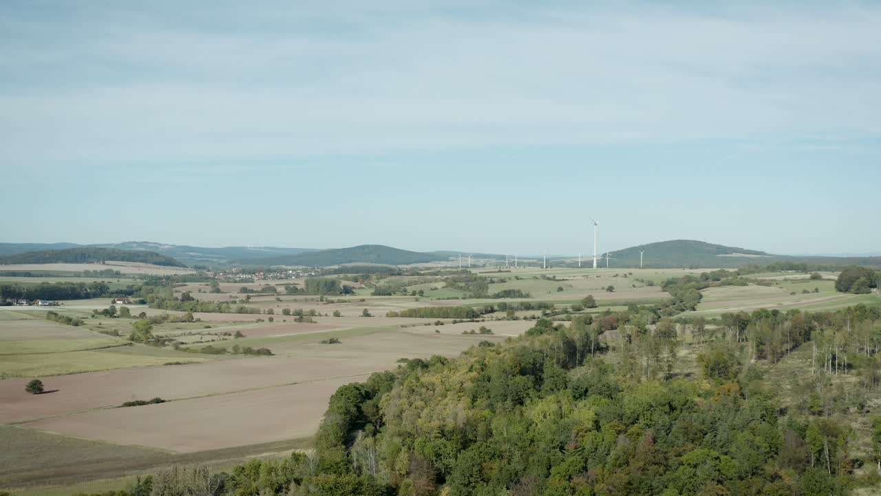 아름다운 독일 풍경, 숲, 유럽을 통해 촬영된 공중 드론