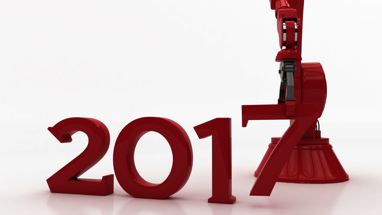 video generado digitalmente de los números de colocación de la grúa para formar 2017