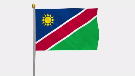 Loop video of Namibia flag  fluttering in the wind, slow motion video of 4k , With Alpha channel