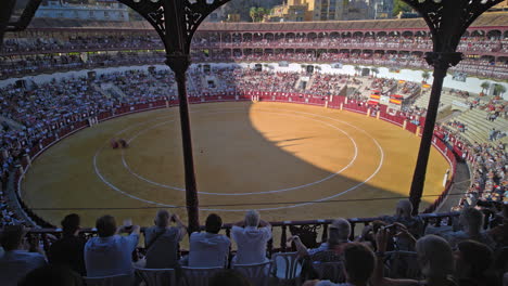 bullfight in malaga, spain, time lapse