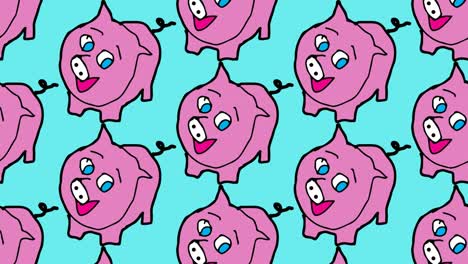 kids drawing pop art seamless background with theme of pig