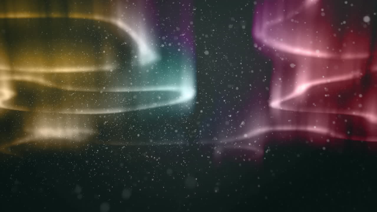 animación de los senderos brillantes de la aurora boreal en amarillo