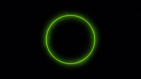 animated neon pulsing double green ring for circular shaped logo idea