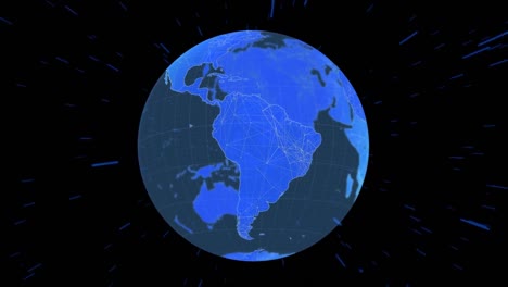 animación del globo y las líneas sobre fondo negro