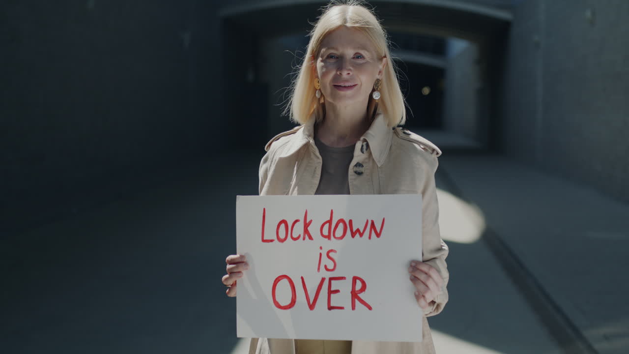 Woman celebrating the end of lockdown