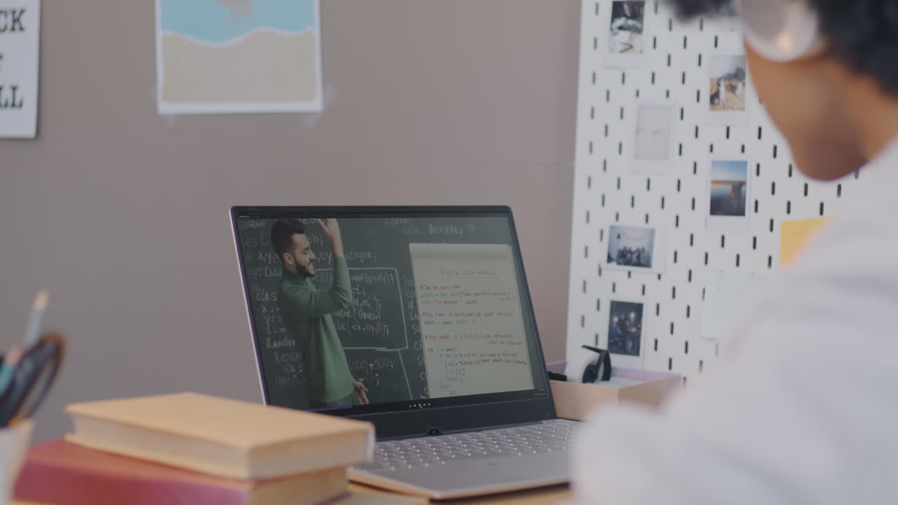 Student Attending an Online Math Class