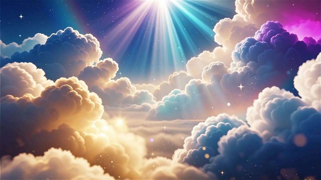 Fondo Cristiano de Adoración con Luz Celestial