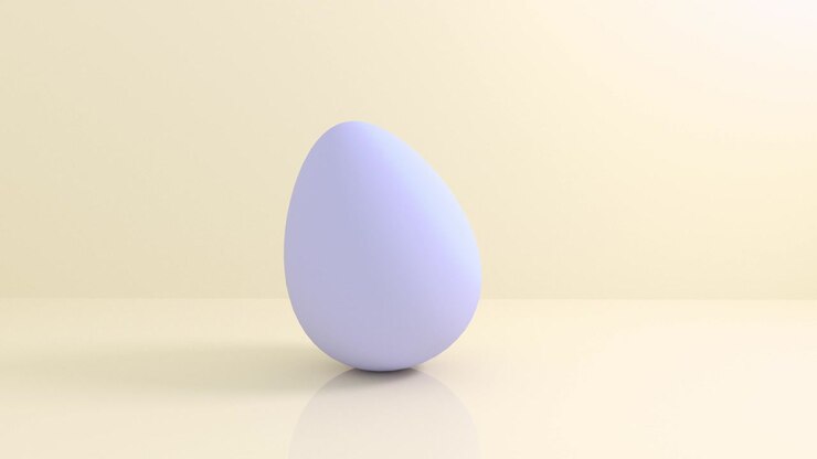 Happy easter 3d render egg rotating on pastel background. 4K seamless loop animation.