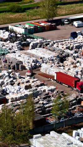 vertical view of industrial storage ground. aerial shot