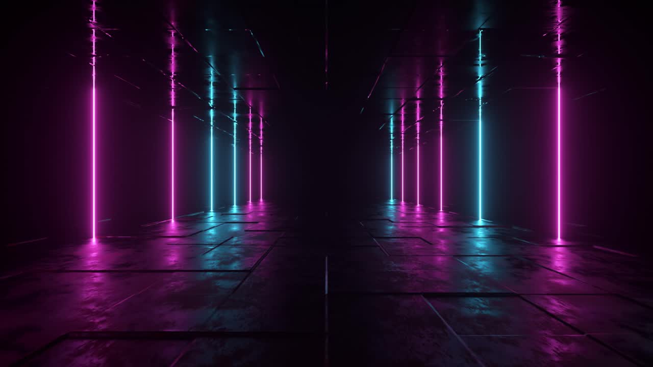Neon Glowing Tunnel