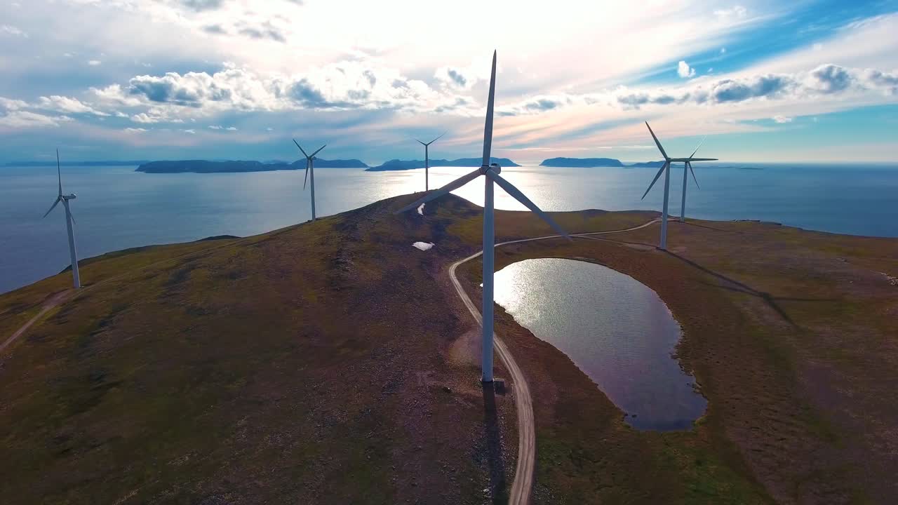 Windmills for electric power production Havoygavelen windmill park Norway