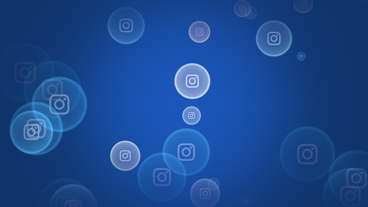 간단한 배경 1에 instagram 소셜 네트워크의 모션 아이콘