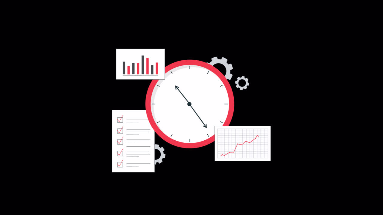 Time Management and Data Analytics Concept Animation