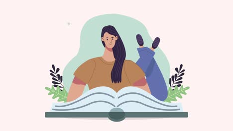 joven estudiante leyendo un libro