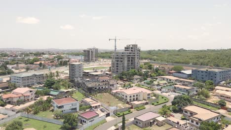 Aerial-view-of-an-estate-in-Africa,-Ghana