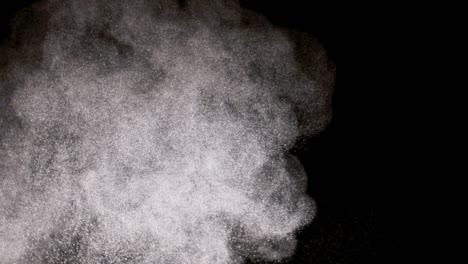 powder isolated on black background