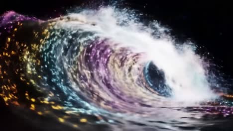 a surreal cosmic wave journey through the vibrant colors of space, revealing an ethereal dance of light and form amidst the depths of the universe