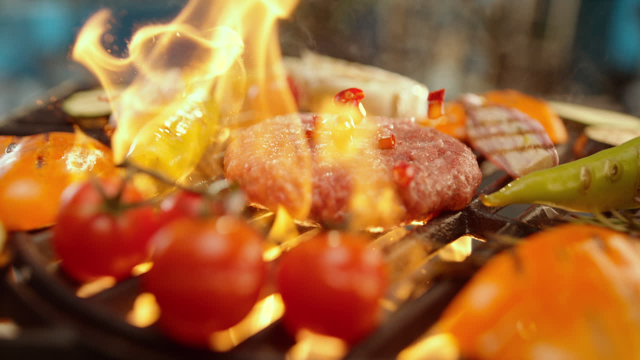 una deliciosa hamburguesa a la parrilla con verduras