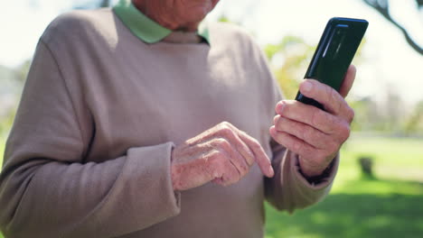 Phone-call,-happy-and-senior-man-in-park