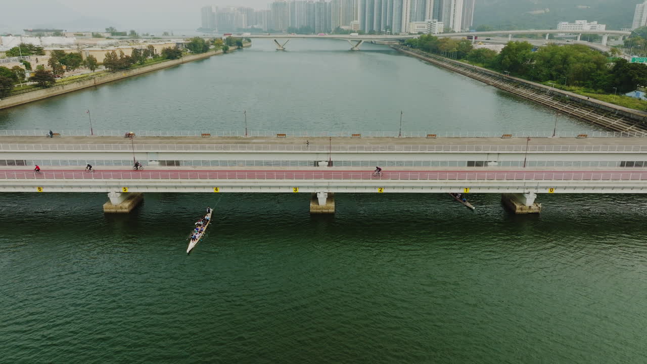홍콩, 중국, 아시아, 다리 고속도로 및 스카이 라인 시내 풍경