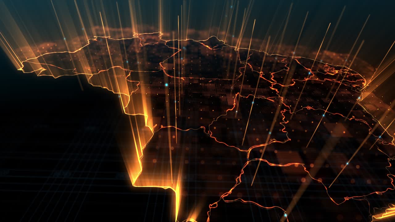 4k animated Brazil map.