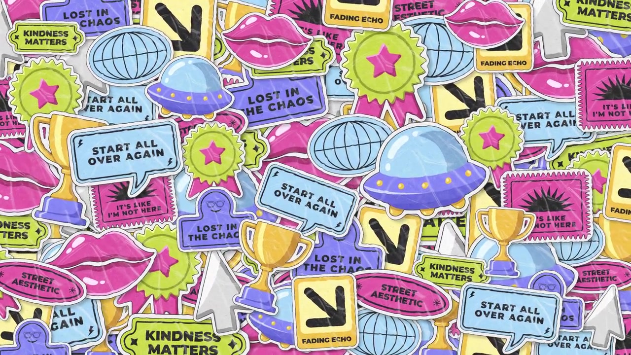 Vibrant Animated Sticker Background