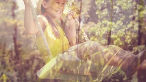 Little-girl-playing-on-the-swing