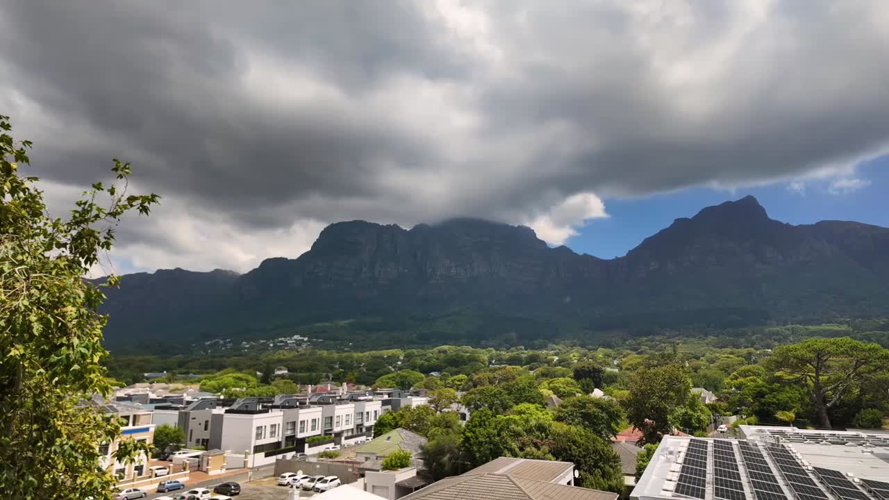 Timelapse of Table Mountain from the Claremont suburb, Cape Town, South Africa.