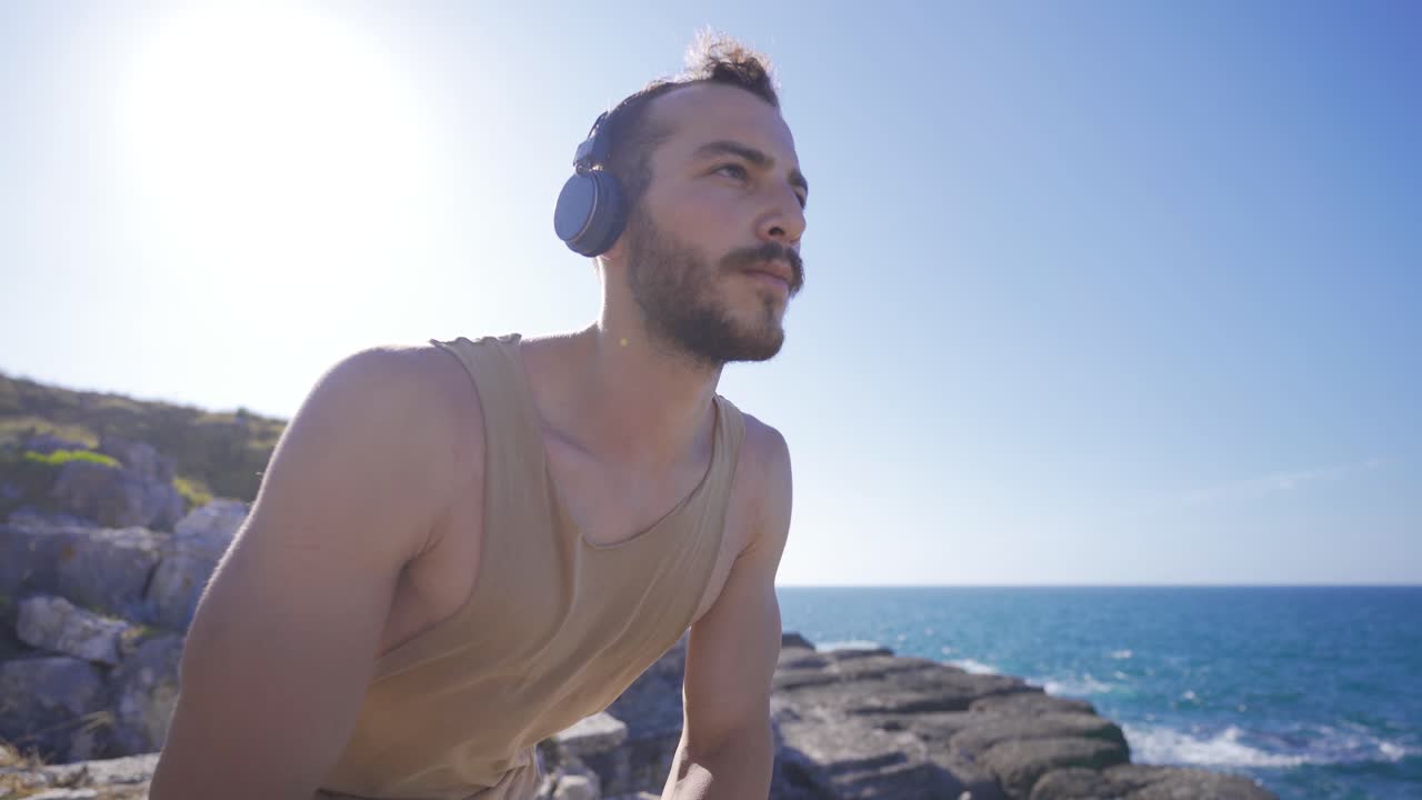 운동선수들이 호흡하는 클로즈업입니다.