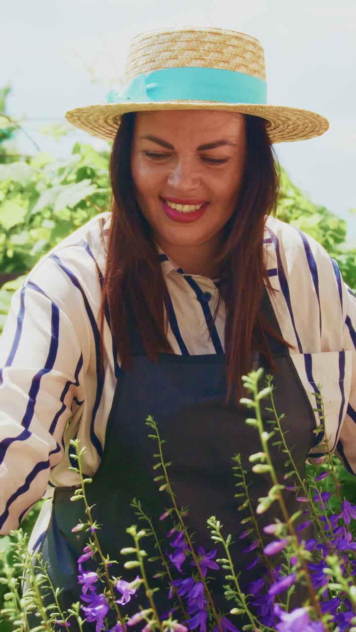 Joyful Gardener Nurturing Vibrant Blooms in a Lush Garden, Embracing Nature's Beauty with Care and Passion